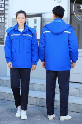 秋冬防靜電反光條棉服